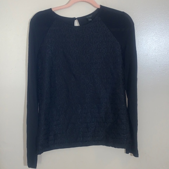 Ann Taylor Black Lace Top | Small - Picture 1 of 4